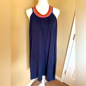 NWT Boden Sundress Navy with Crochet Neckline Size 10R